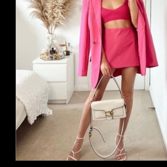 ZARA 💕 Hot Pink Barbie Barbicore Skort Skirt New - Picture 6 of 10